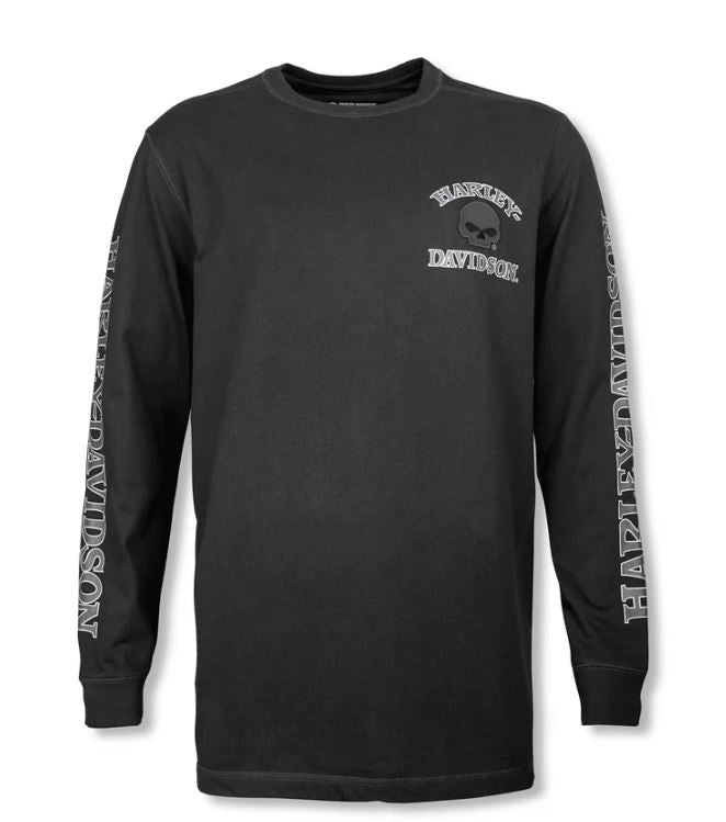 Willie G ™ Skull Long Sleeve Tee - Harley Black