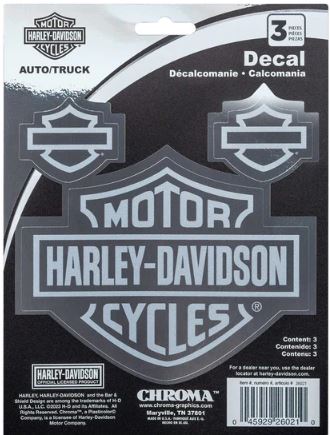 Harley-Davidson Bar & Shield Logo Chrome Effect Decals - CG26021