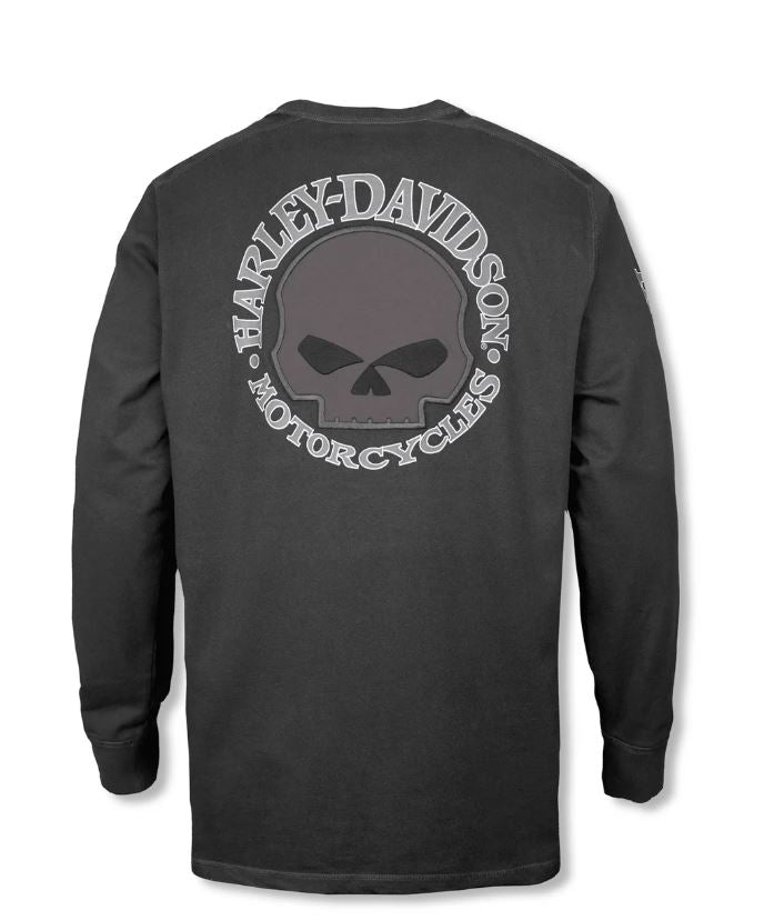 Willie G ™ Skull Long Sleeve Tee - Harley Black