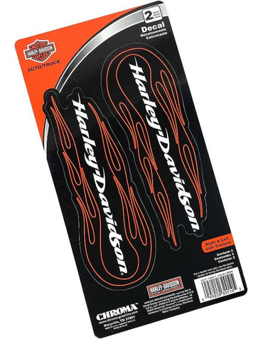 Harley-Davidson 2pc Scripted Text with Tribal Flames Design Decal Kit - CG32010