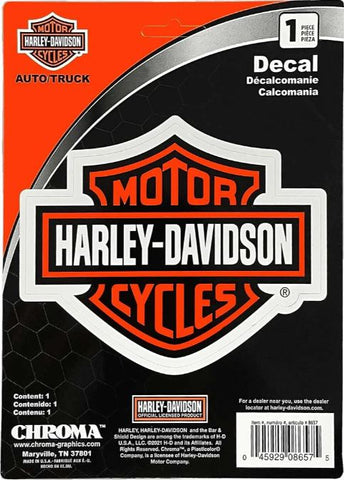 Harley-Davidson Orange and white Bar and Shield Decal - CG8657