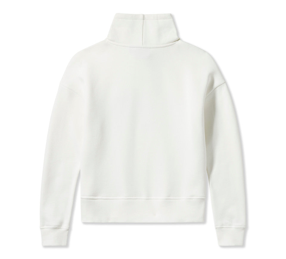 Women's Essential Bar & Shield Funnel Neck Pullover - Cloud Dancer