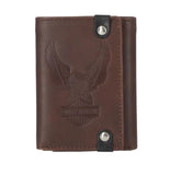 Harley Davidson Men's Men's Crazy Horse Eagle Trifold Brown Wallet MWM013/01