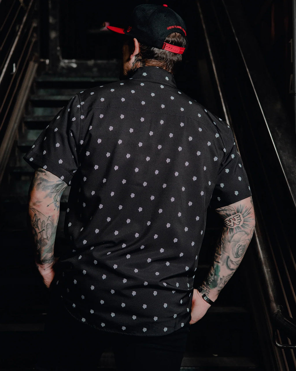 Insignia Short Sleeve Party Shirt - Black/White