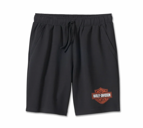 Men's Bar & Shield Fleece Shorts - Harley Black