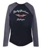 Women's Timeless Silver Wing Henley - Colorblocked - Black Beauty