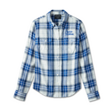 Women's Bar & Shield Long Sleeve Plaid Shirt - YD Plaid - Cloud Dancer