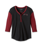 Women's Pride Contrast Henley - Colorblocked - Black Beauty