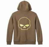 Men's Willie G Skull Sherpa Zip-Up Hoodie - Stone Gray