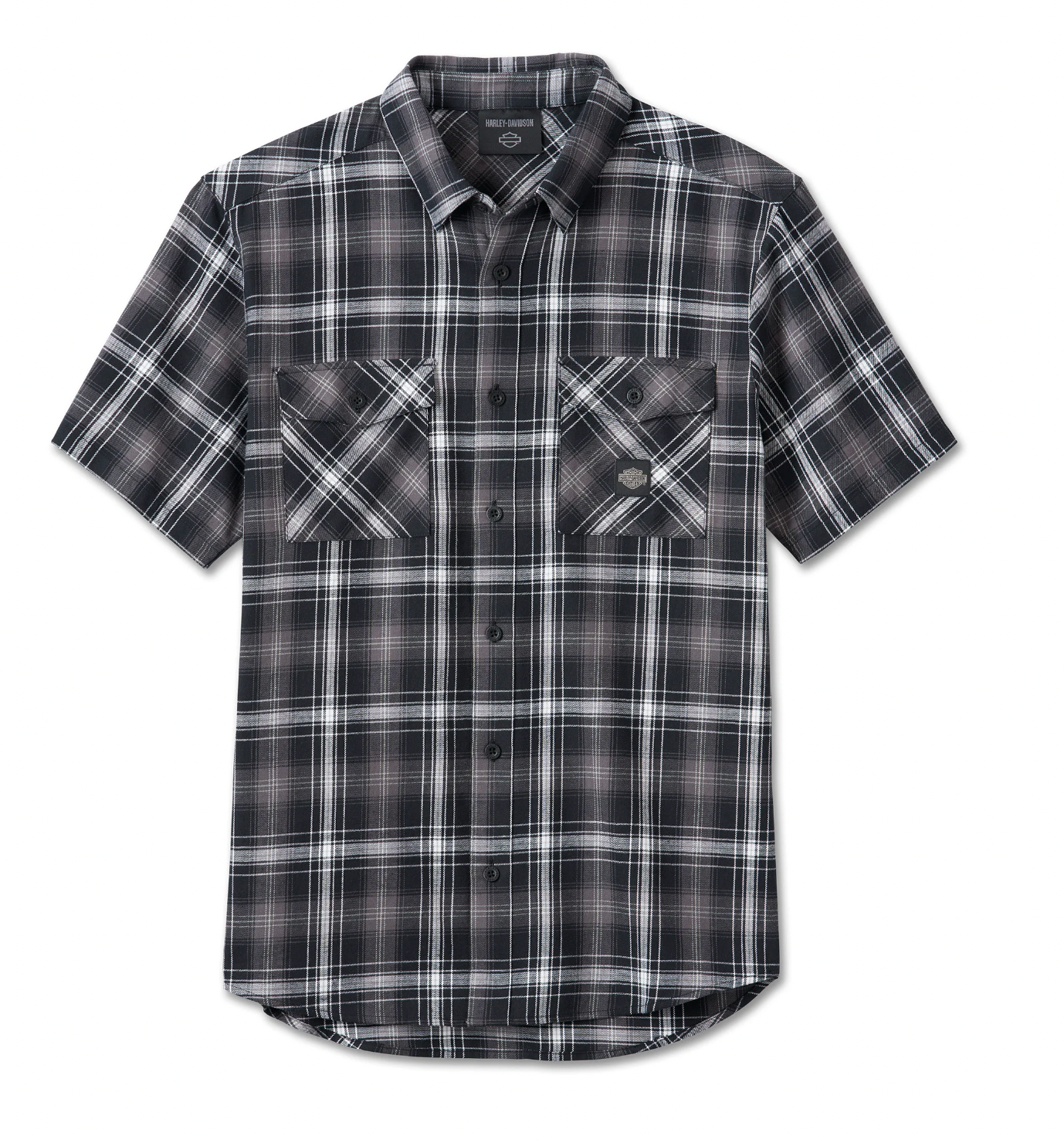 Men's Backing It In Short Sleeve Plaid Shirt - Black Plaid