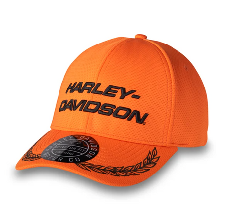 Start Your Engines Stretch-Fit Baseball Cap - Harley Orange