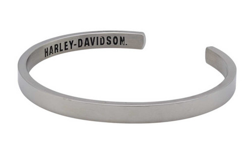 Harley-Davidson® Women's H-D Script Wide Cuff Bracelet - Stainless Steel