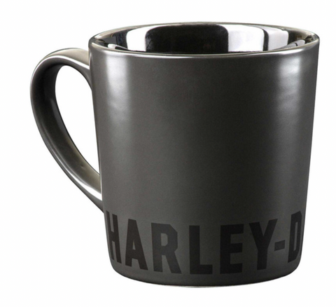 Harley-Davidson® Bold H-D Text Ceramic Coffee Mug - Matte Black - 16 oz.