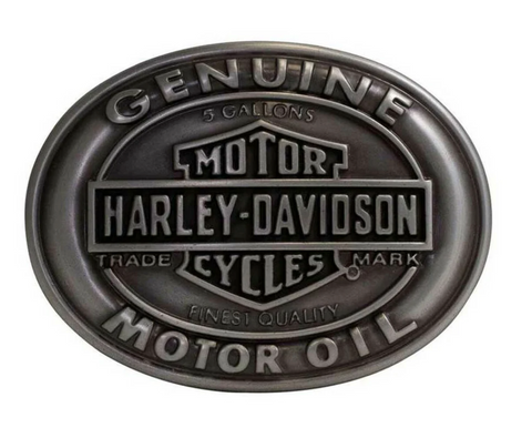 HARLEY-DAVIDSON MEN'S BELT BUCKLE GENUINE MOTOR OIL BAR & SHIELD