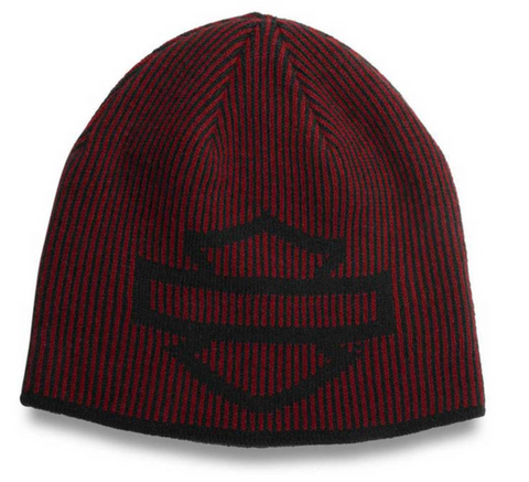 Harley-Davidson® Women's Bar & Shield Reversible Knit Beanie Hat - Red