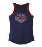 Women's Star Spangled Banner Henley Tank - Colorblocked - Peacoat