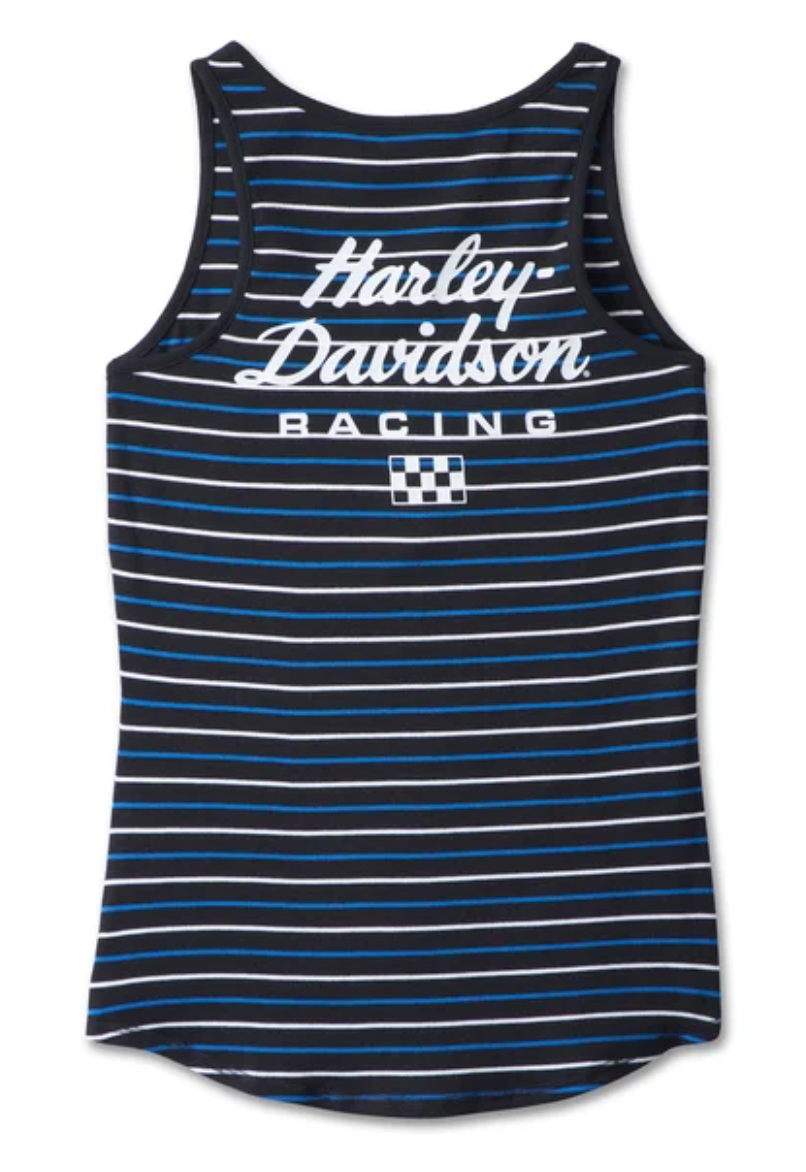 Women's #1 Racing Striped Tank - YD Stripe - Harley Black