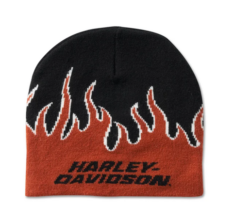 Flames Knit Beanie - Vintage Orange