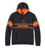 Men's #1 Racing Pullover Hoodie - Black/Orange