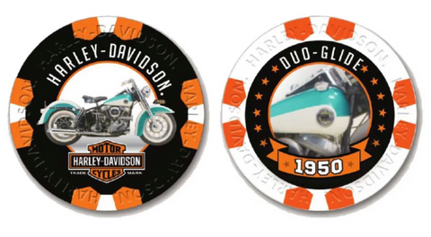 Harley-Davidson® Vintage Series 12 - 1950 Duo-Glide Collectible Poker Chips