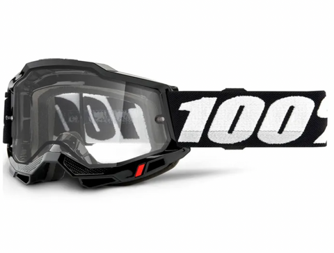 100% Accuri 2 Enduro Moto Goggle Black Clear Lens