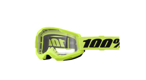 100% Percent Strata 2 Neon Yellow Clear Kids Goggles