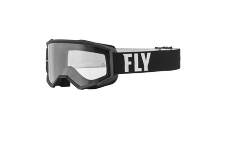 Fly Racing Focus Black / White Clear Kids Goggles