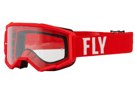 Fly Goggle Focus Red White Clear Lens