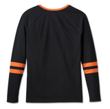 Women's First-Class Long Sleeve Raglan Top - Colorblock - Harley Black & Harley Orange