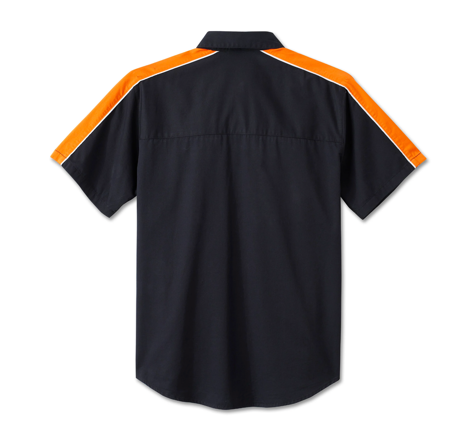 Men's Stacked Bar & Shield Short Sleeve Shirt - Colorblock - Harley Black & Harley Orange