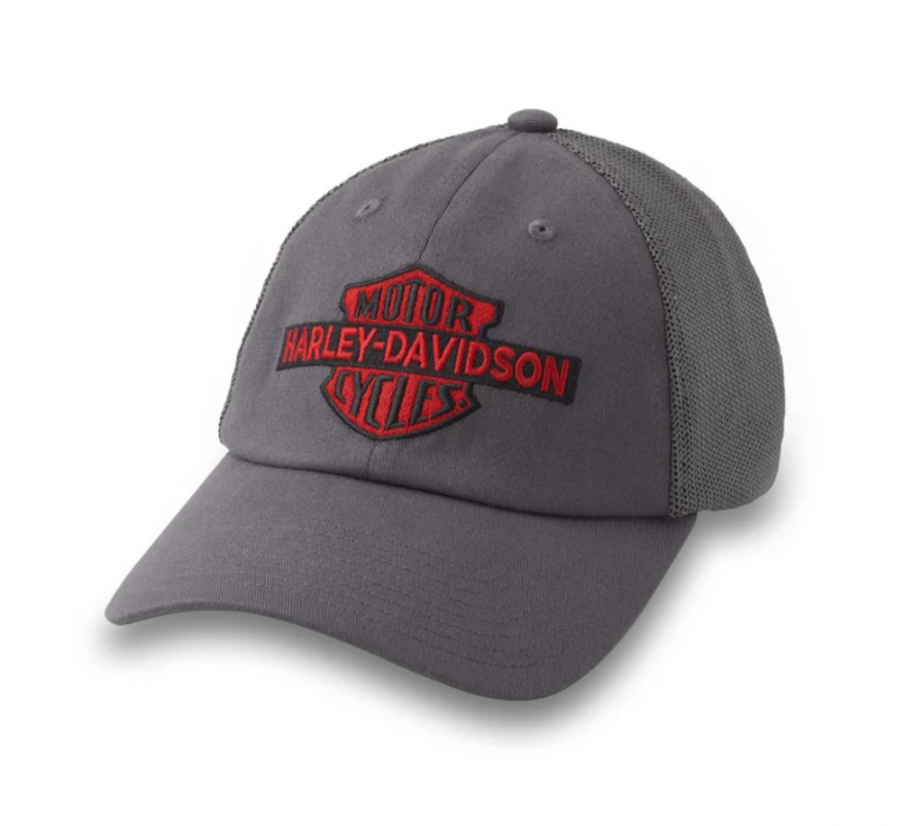 H-D Oil Can Bar & Shield Stretch-Fit Cap - Blackened Pearl Heather