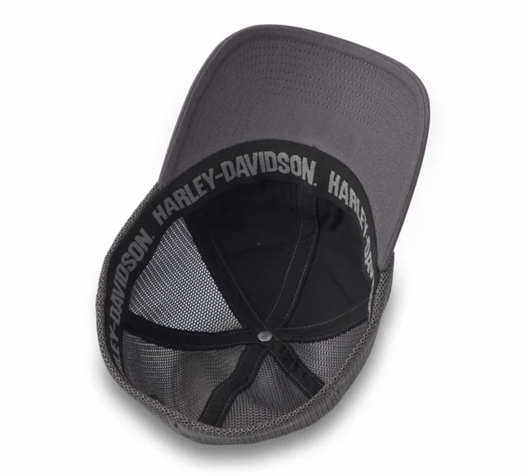H-D Oil Can Bar & Shield Stretch-Fit Cap - Blackened Pearl Heather