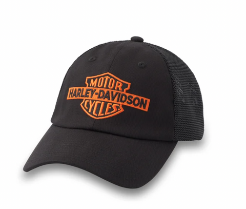 H-D Oil Can Bar & Shield Stretch-Fit Cap - Harley Black