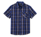 Men's Staple Short Sleeve Shirt - Plaid - Harley Black & Ombre Blue