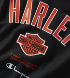 Champion x Harley-Davidson Fanatic Crew Neck Sweatshirt - Black & Orange Champion