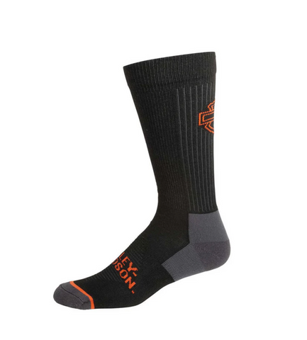 Harley-Davidson® Men's Bar & Shield Performance Rider Crew Socks - Black