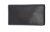 Laser Logo Rodeo Wallet in Black - Black