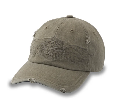 Flying Lap Distressed Stretch-Fit Basbeall Hat - Grape Leaf