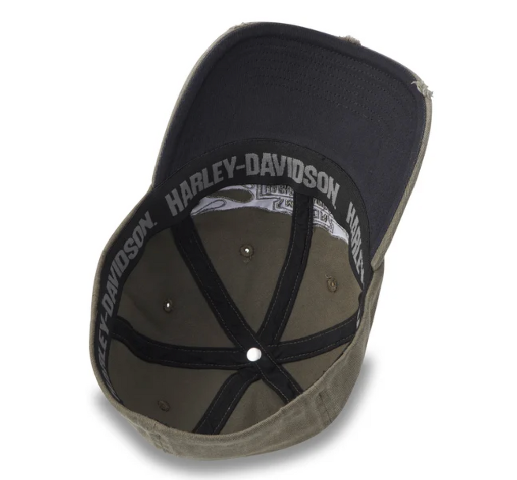 Flying Lap Distressed Stretch-Fit Basbeall Hat - Grape Leaf