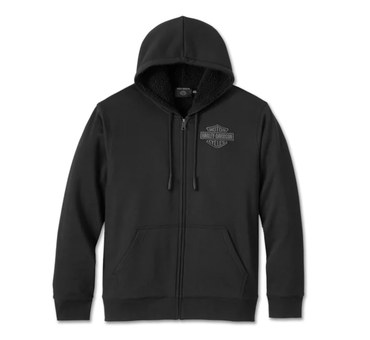 Bar & Shield Sherpa Full Zip Hoodie - Harley Black