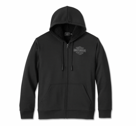 Bar & Shield Sherpa Full Zip Hoodie - Harley Black