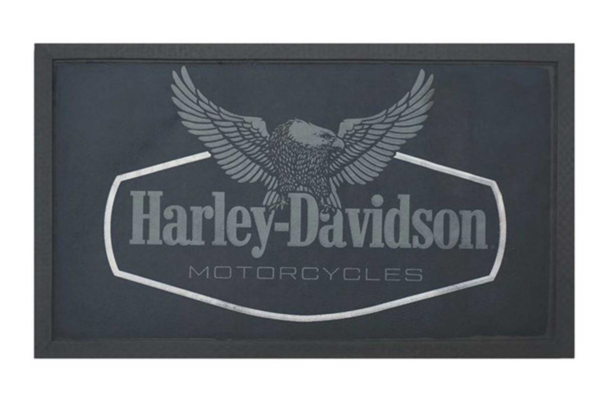 Harley-Davidson® Eagle Entry Door Mat - Durable Rubber Backing & Boarder - Black