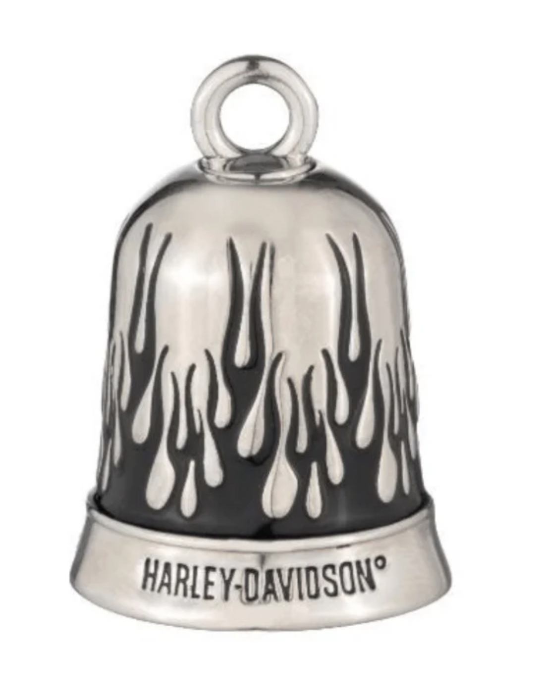 Harley-Davidson Contrasting Black Flames Ride Bell - Silver Plating