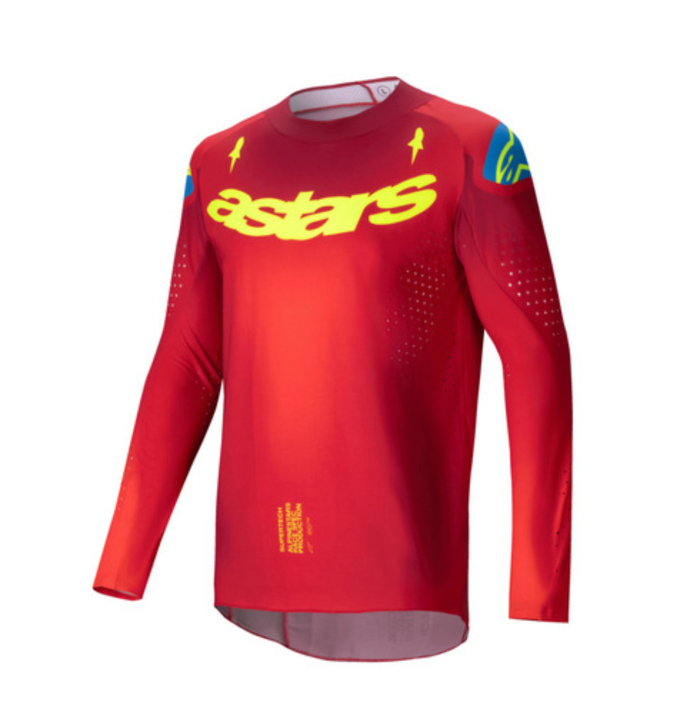 Alpinestars 2025 Supertech Maker Jersey - Bright Red/Fluro Yellow