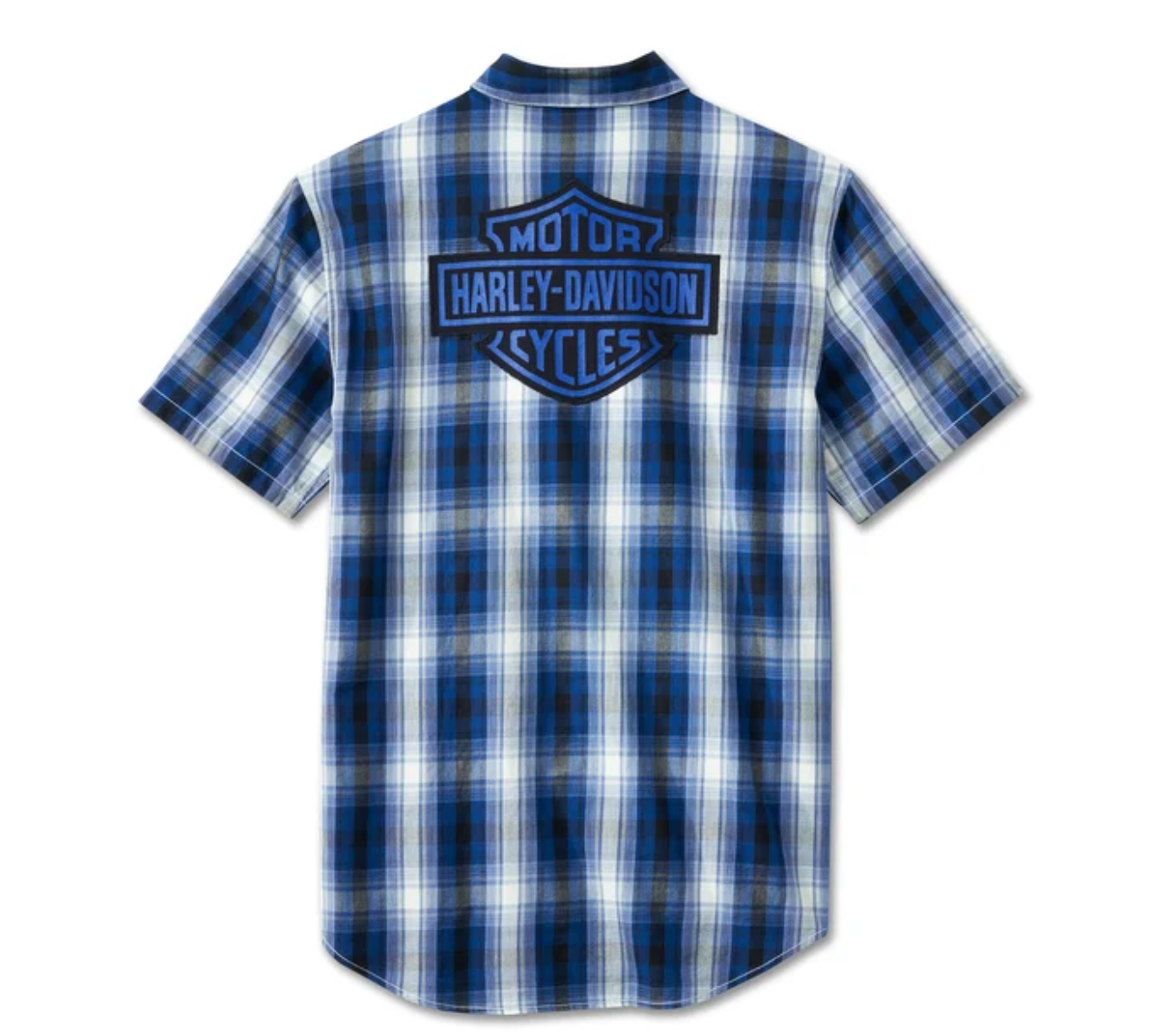 Men's Bar & Shield Short Sleeve Plaid Shirt