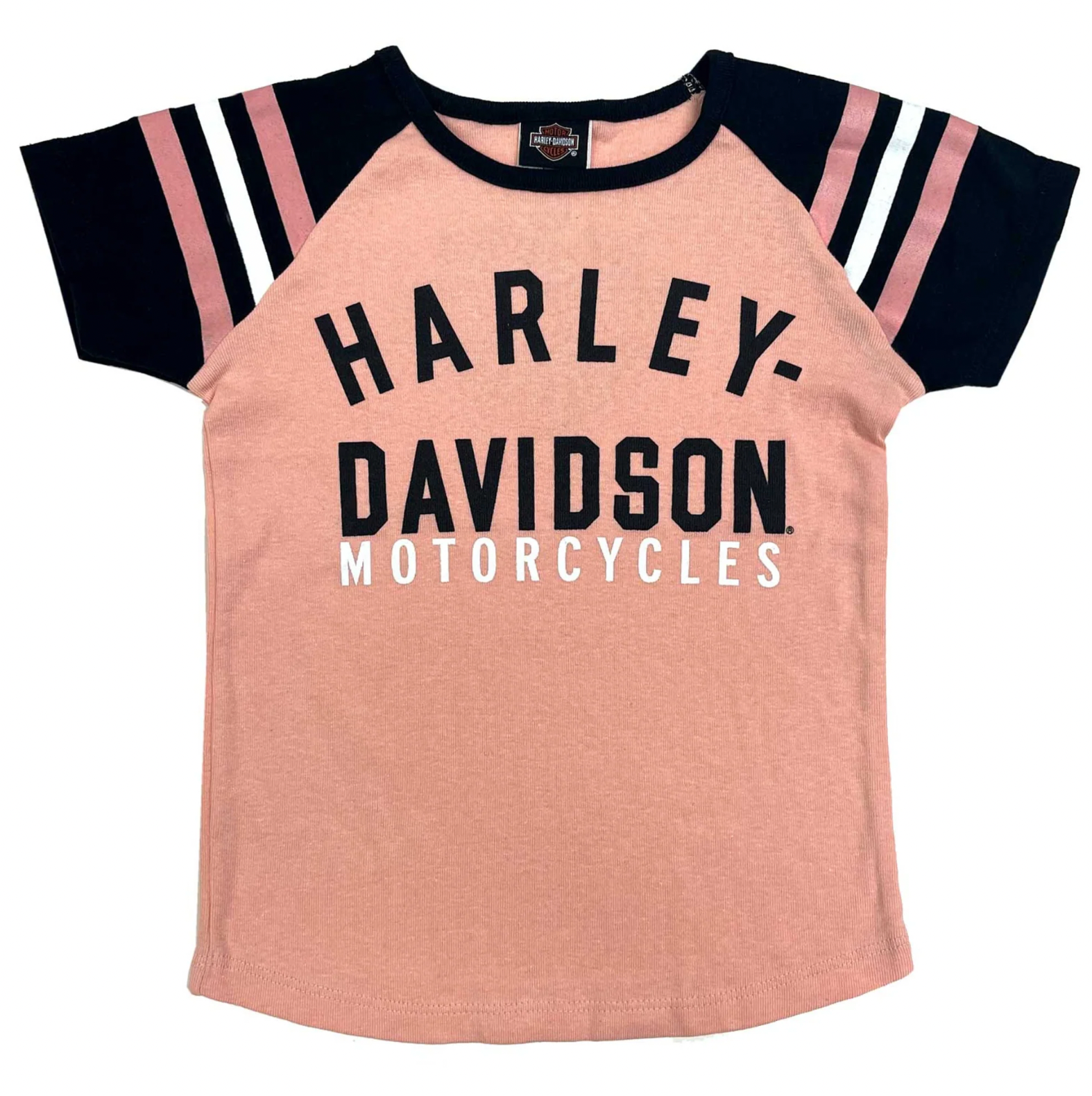 Harley-Davidson® Girls' H-D Raglan Short Sleeve Tee - Pink