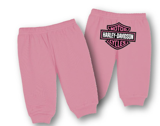 Harley-Davidson® Baby Girls' Interlock Glitter Bar & Shield Pants, Pink 4000603