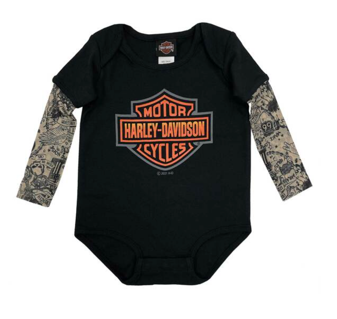 Harley-Davidson Baby Boys Tattoo Sleeve Creeper