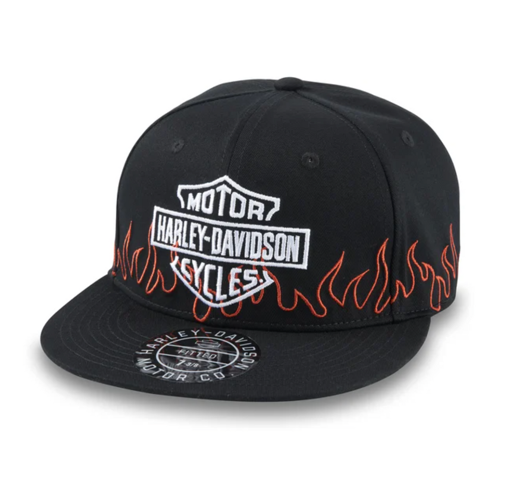 Flames Fitted Hat - Black Beauty