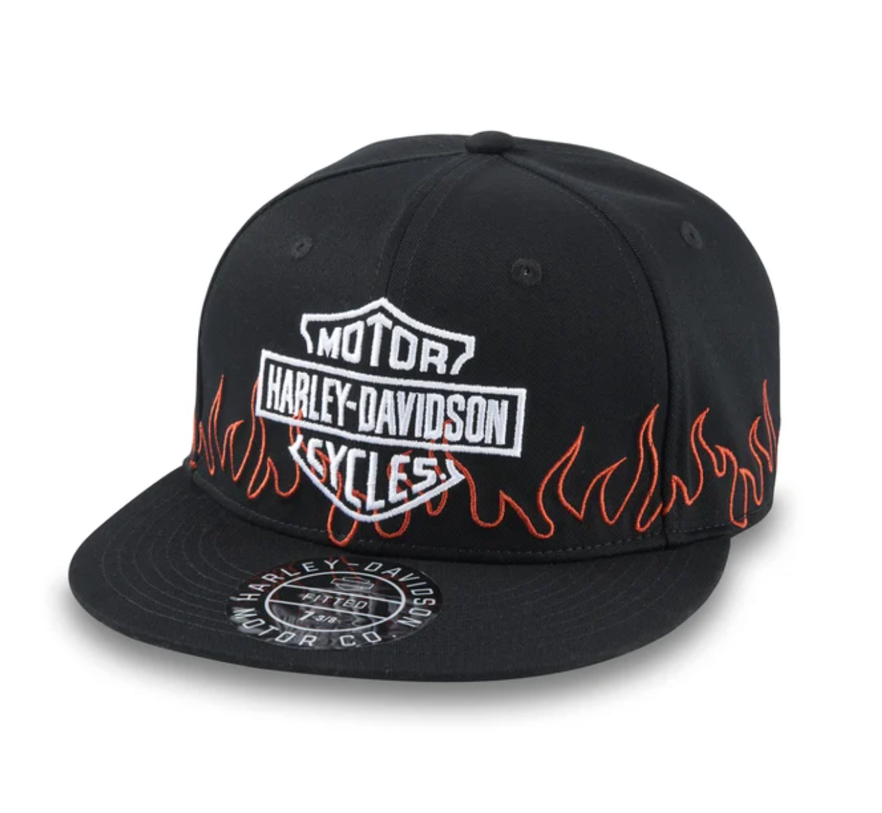 Flames Fitted Hat - Black Beauty